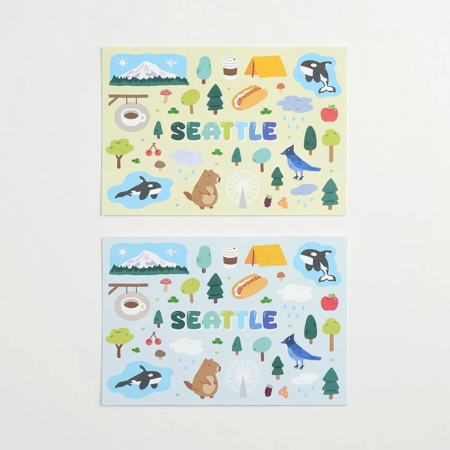 8pcs Seattle Postcard Set