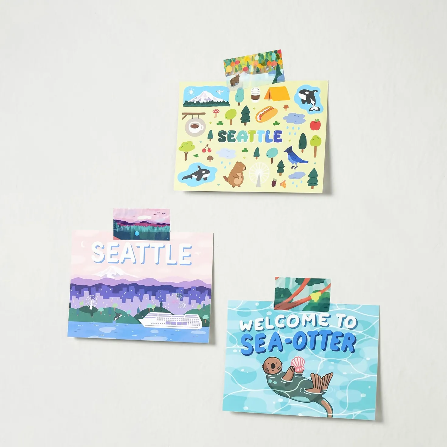 8pcs Seattle Postcard Set