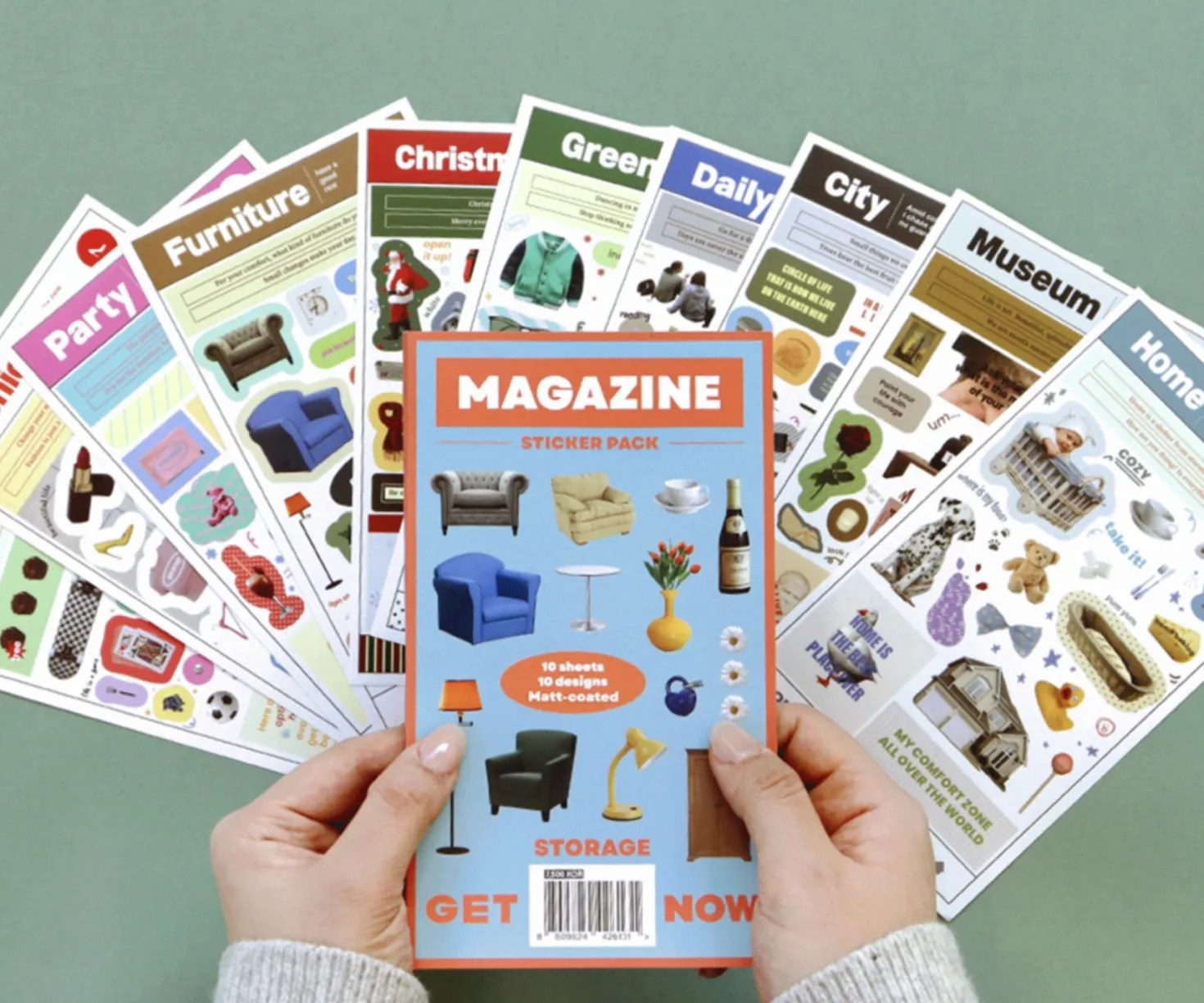 10pcs Storage Magazine Sticker Set