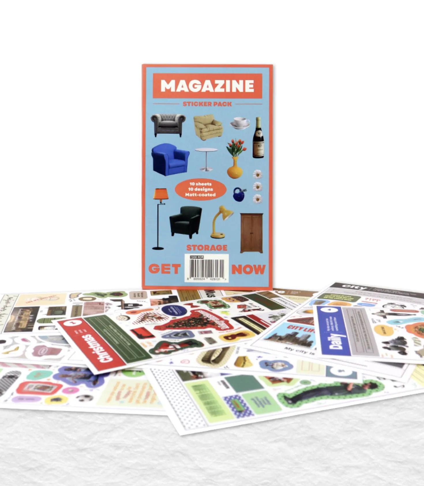 10pcs Storage Magazine Sticker Set