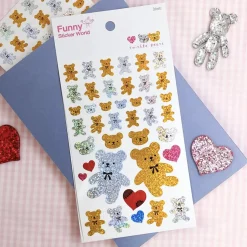 3pcs Twinkle Bears Hologram Sticker Set