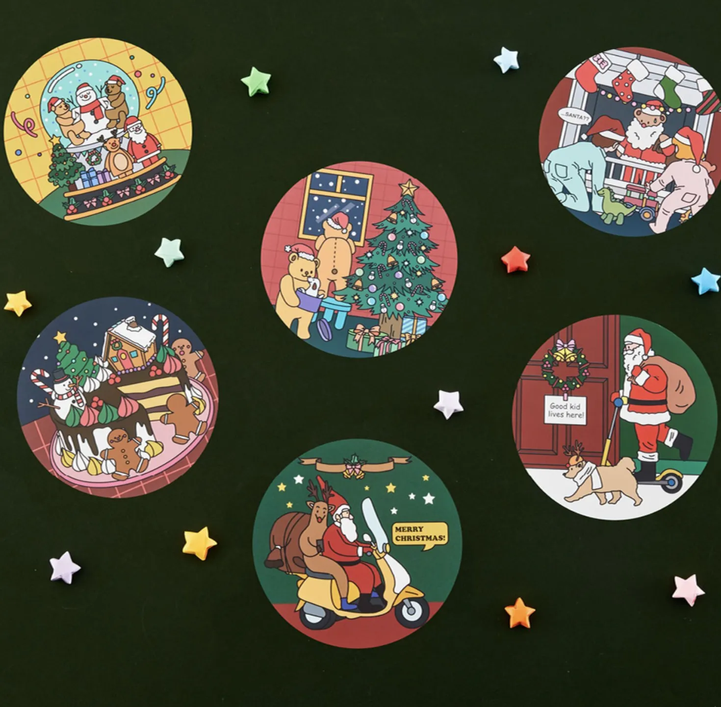 6pcs XL Christmas Removable Sticker Set