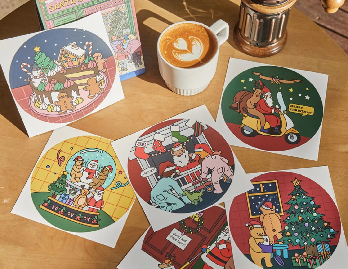 6pcs XL Christmas Removable Sticker Set
