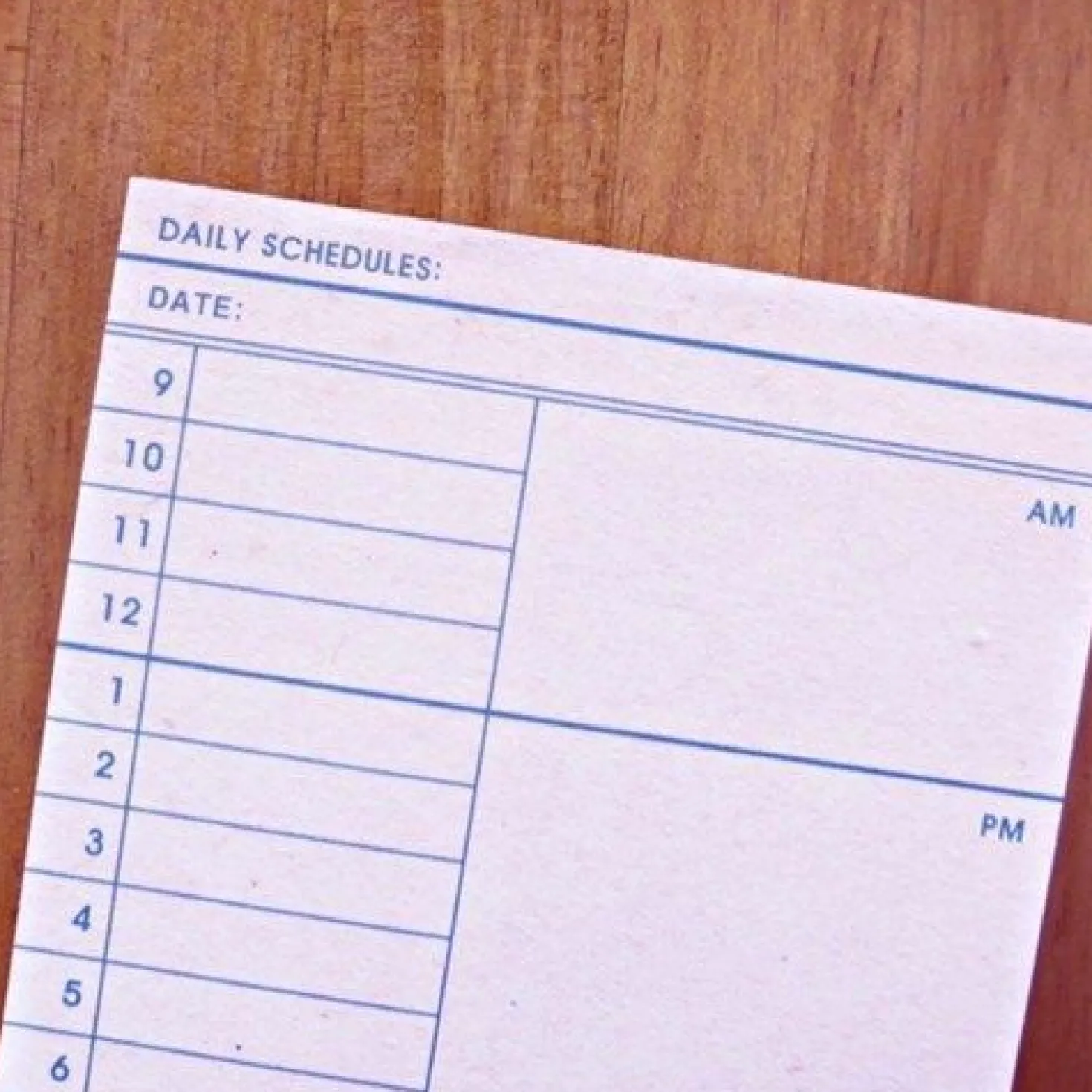Pink Daily Schedule Notepad