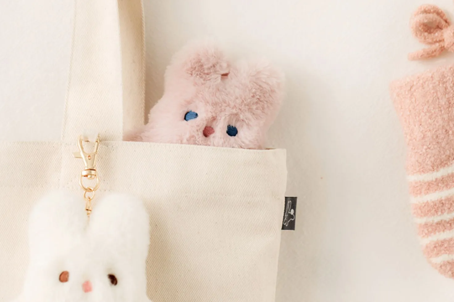Piyo Bunny Fur Key Ring
