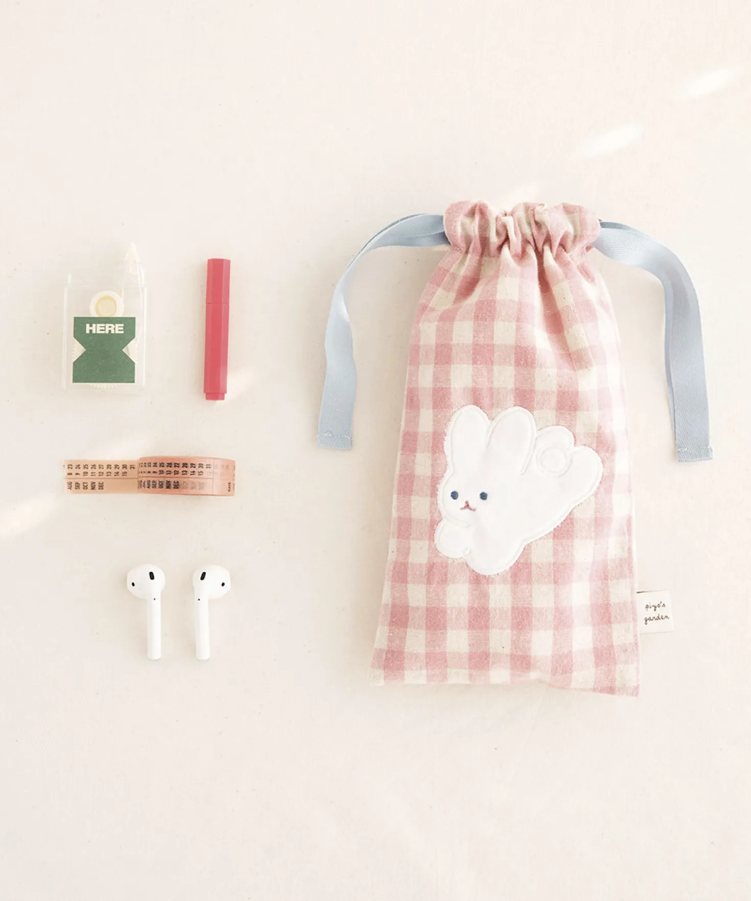 Piyo Drawstring Pencil Pouch