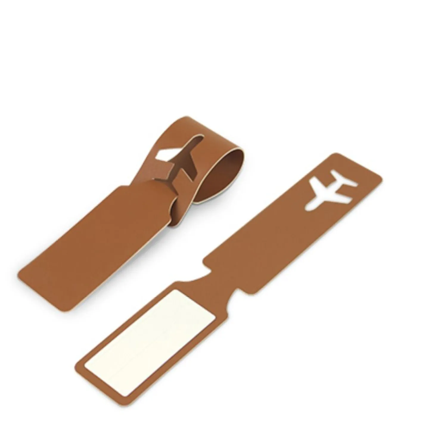 Plane Vegan Leather Luggage Tag