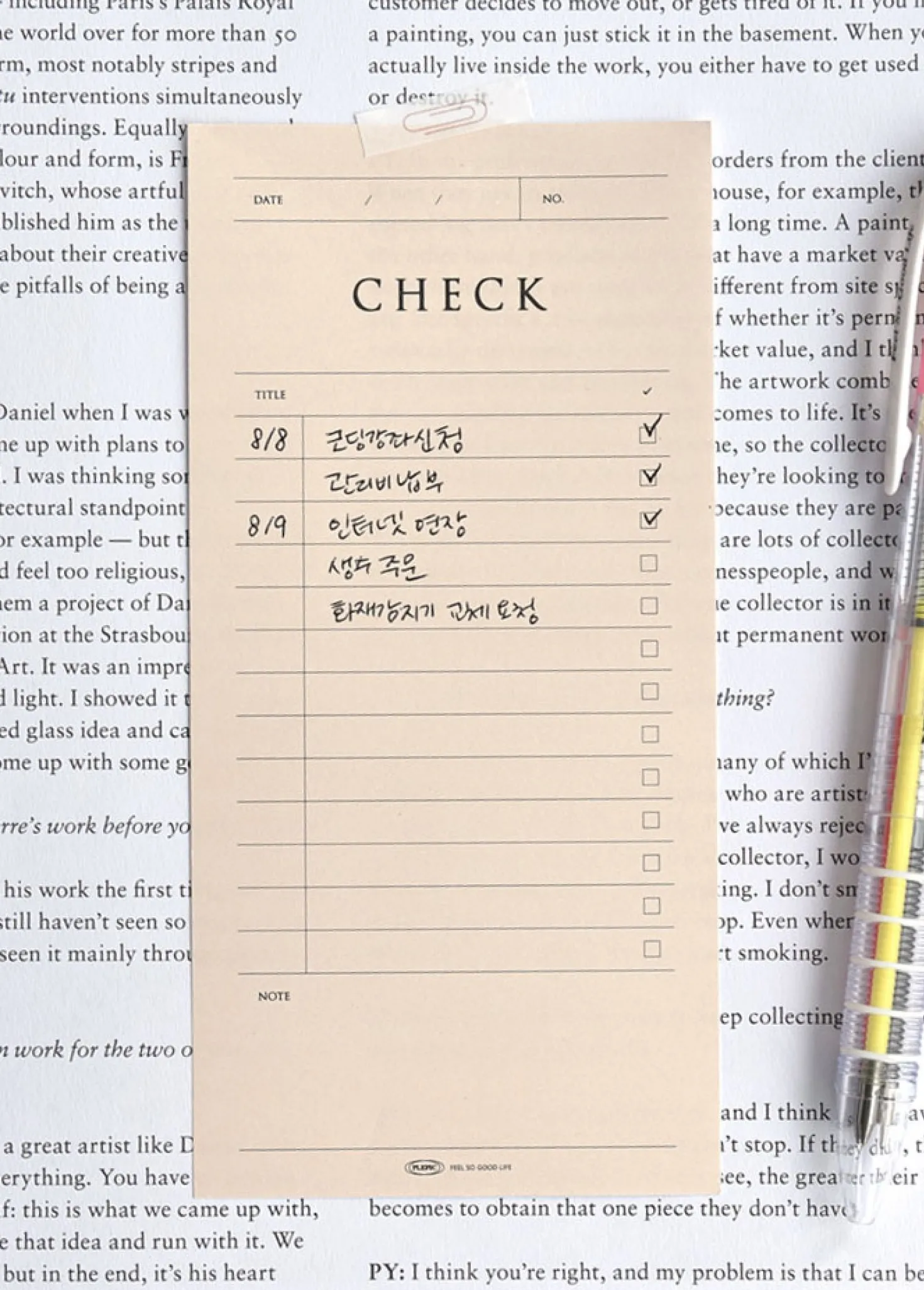 Pop-up Standing Schedule Memo Pad