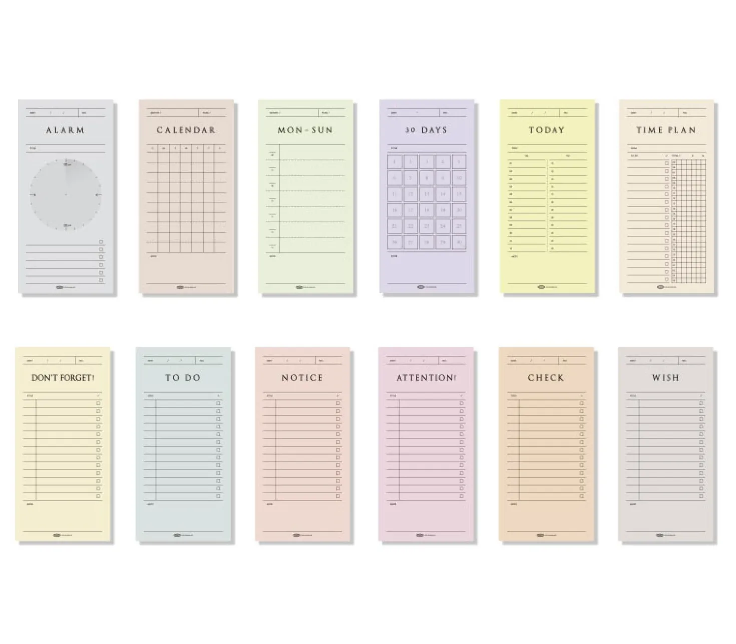 Pop-up Standing Schedule Memo Pad