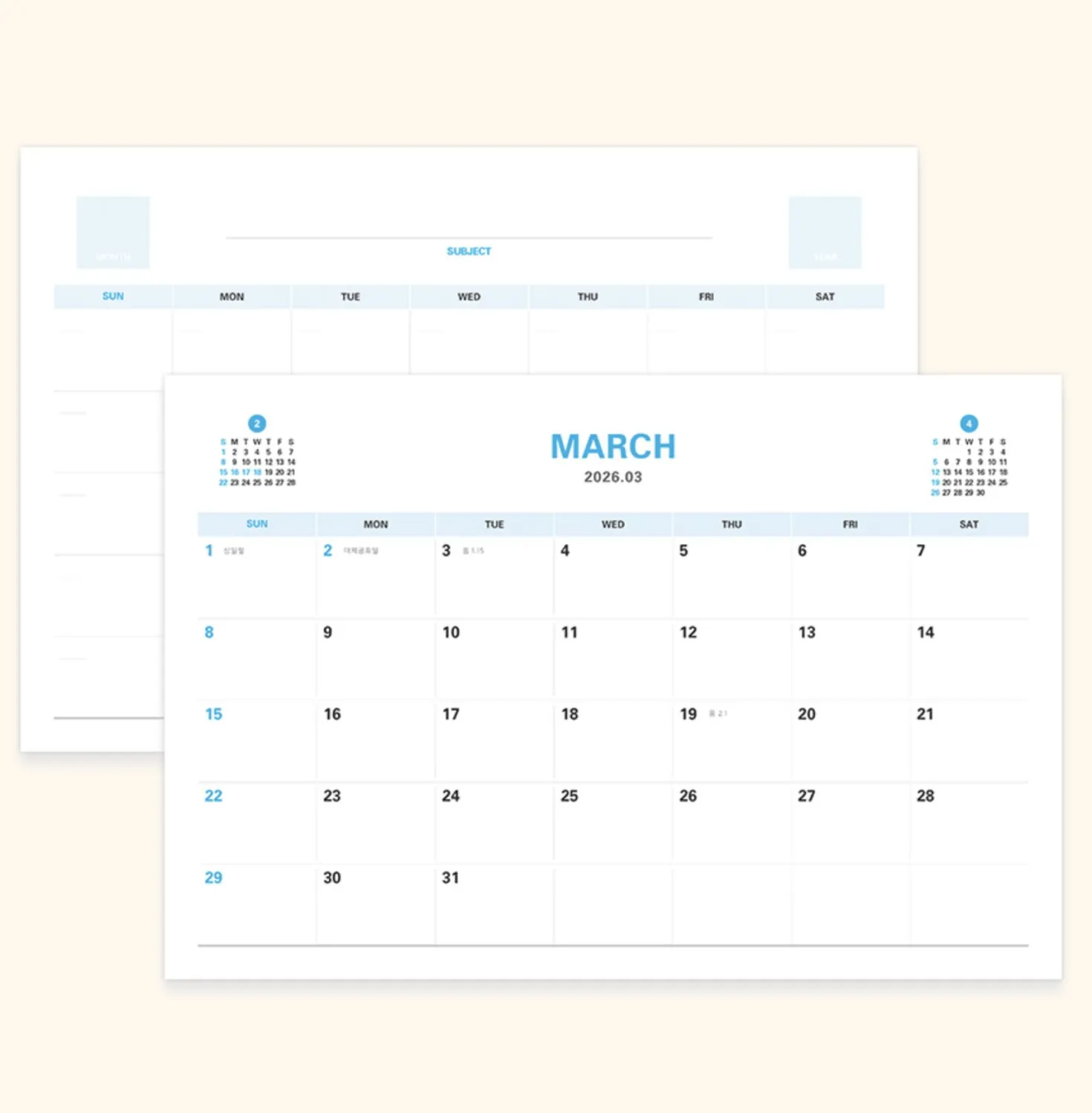 2026 Prism Work Plan Desk Calendar