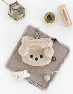 Puppy Drawstring Pouch Key Ring