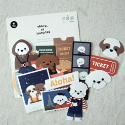 Puppy Travel Big Point Sticker Set