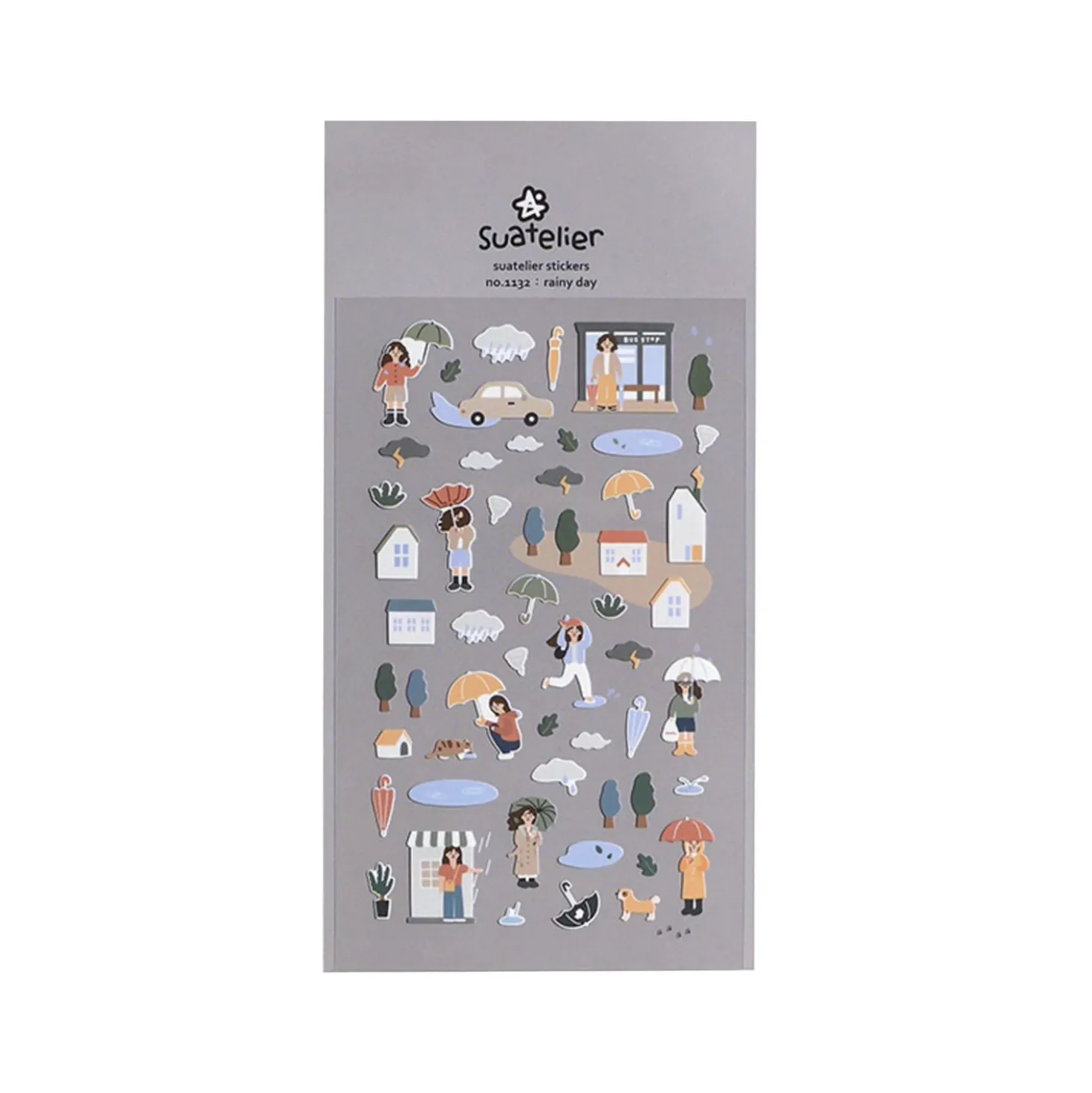 Rainy Day & Umbrella Deco Sticker