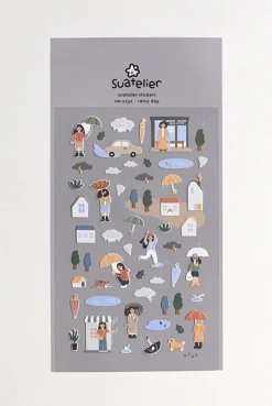Rainy Day & Umbrella Deco Sticker