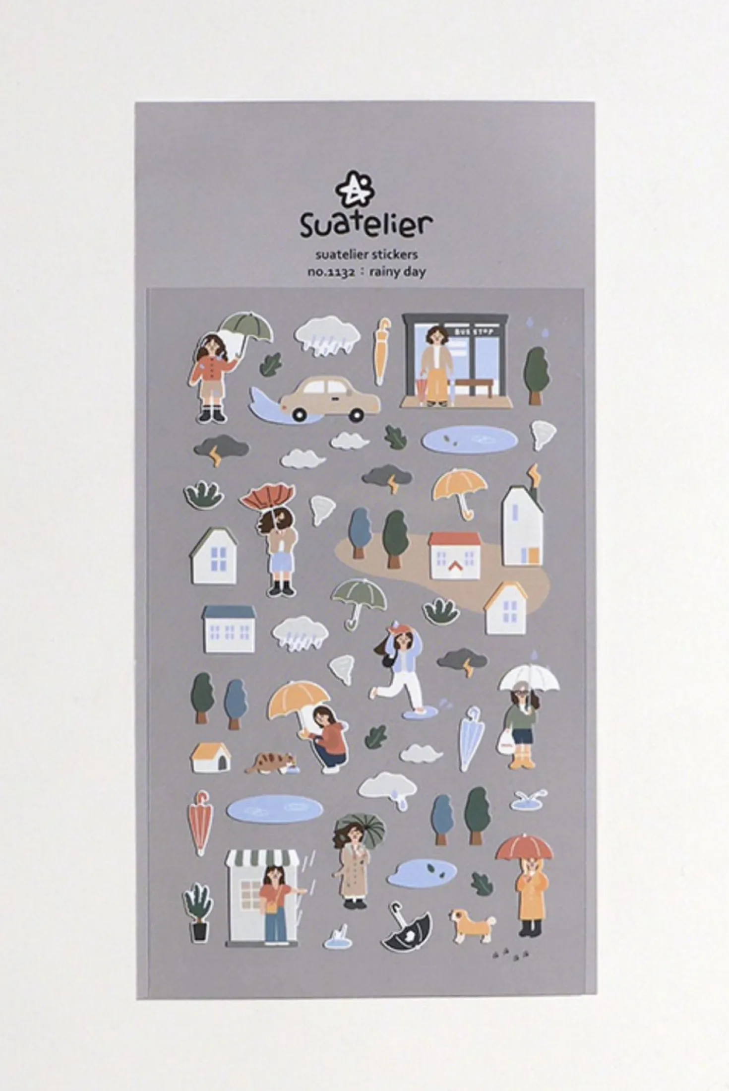 Rainy Day & Umbrella Deco Sticker