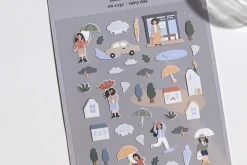 Rainy Day & Umbrella Deco Sticker