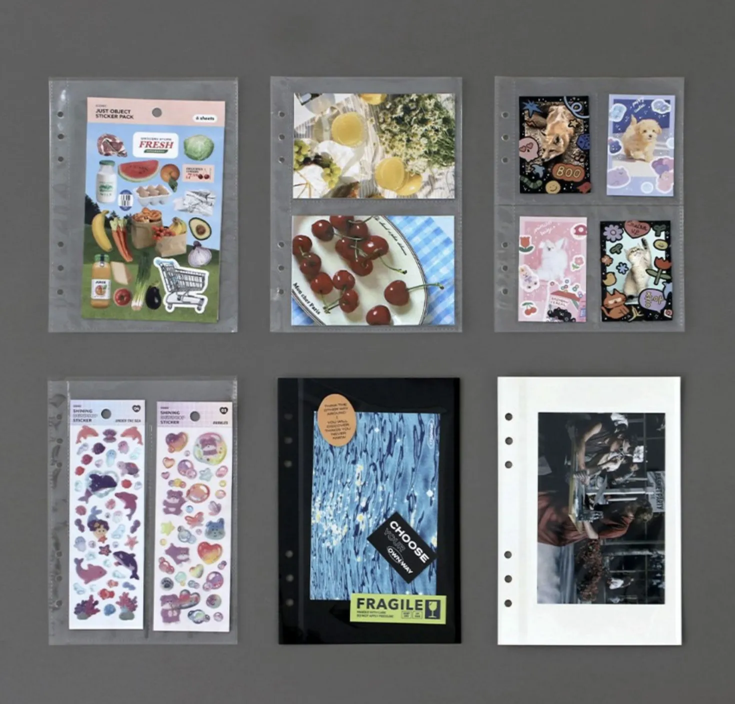 Record On 6 Ring A5 Sticker&Photo Pocket Refill