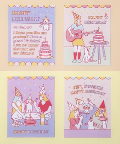 Retro Birthday Card & Envelope Set