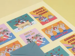 Retro Message Card & Envelope Set