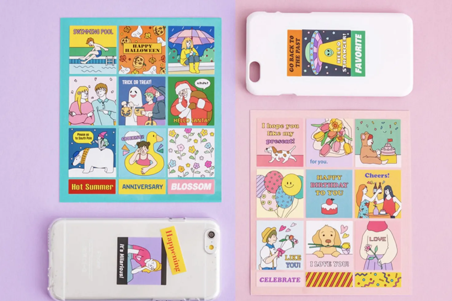 Retro Square Point Deco Sticker