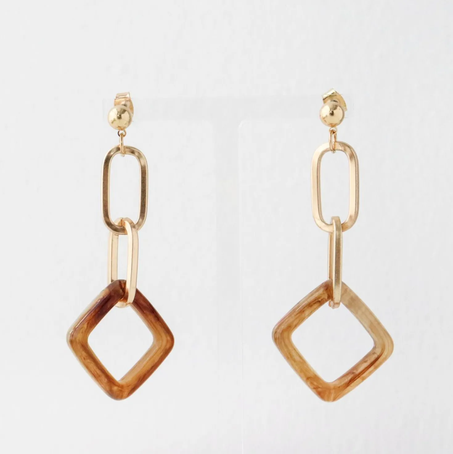 Rhombus Gold Earrings