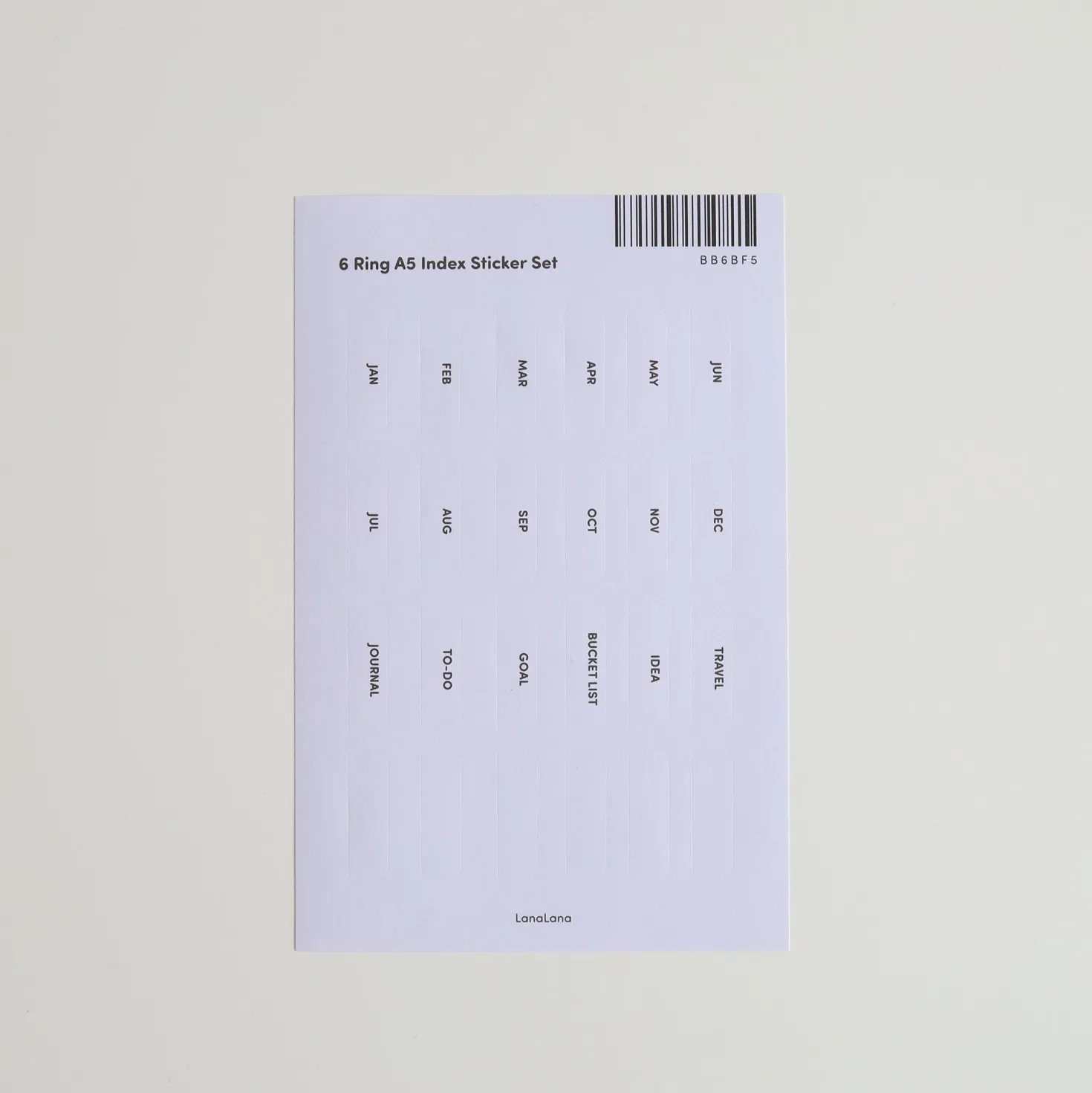 6 Ring A5 Index Sticker Set