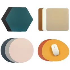 Round Vegan Leather Mouse Pad