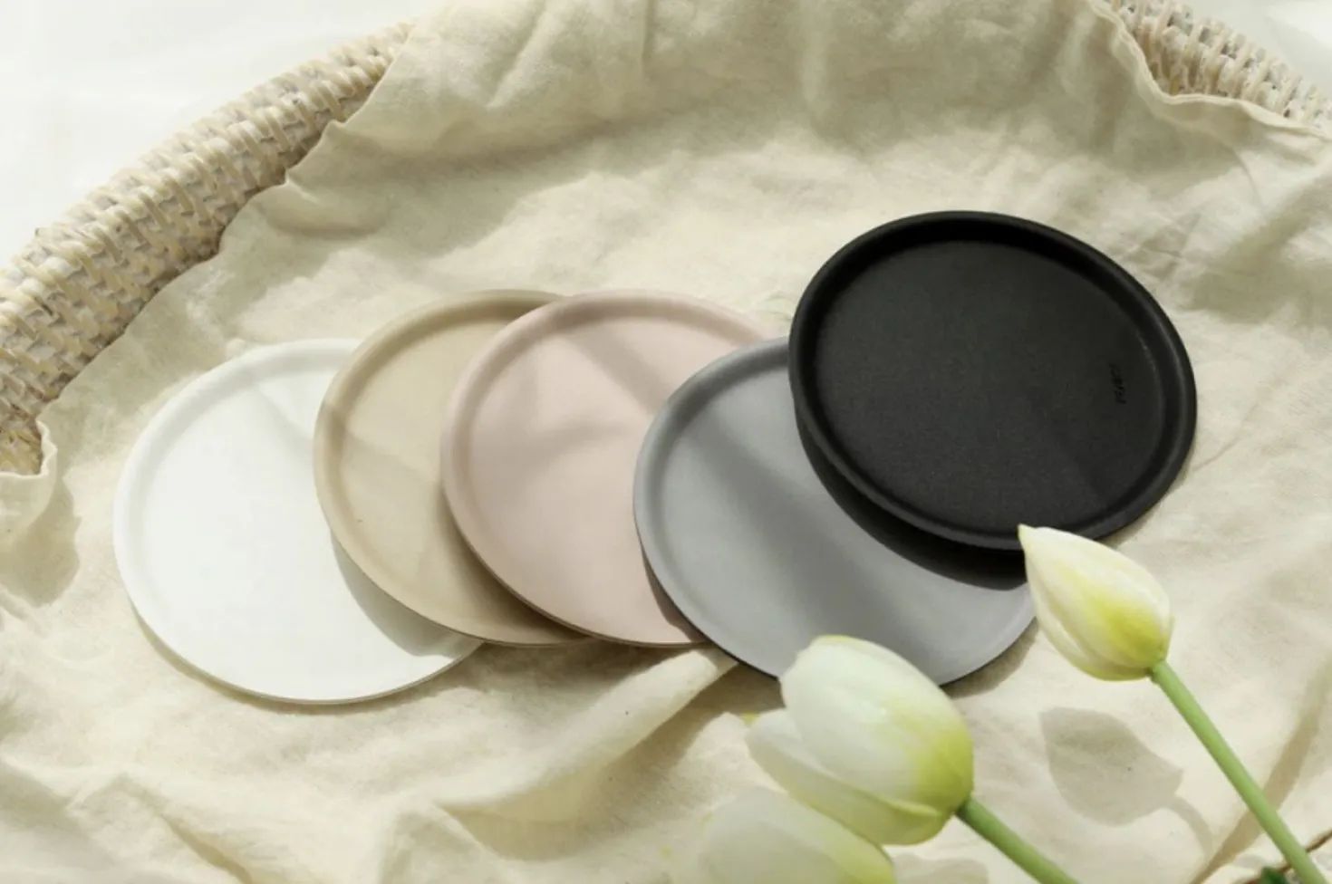 Round Vegan Leather Tea Coaster