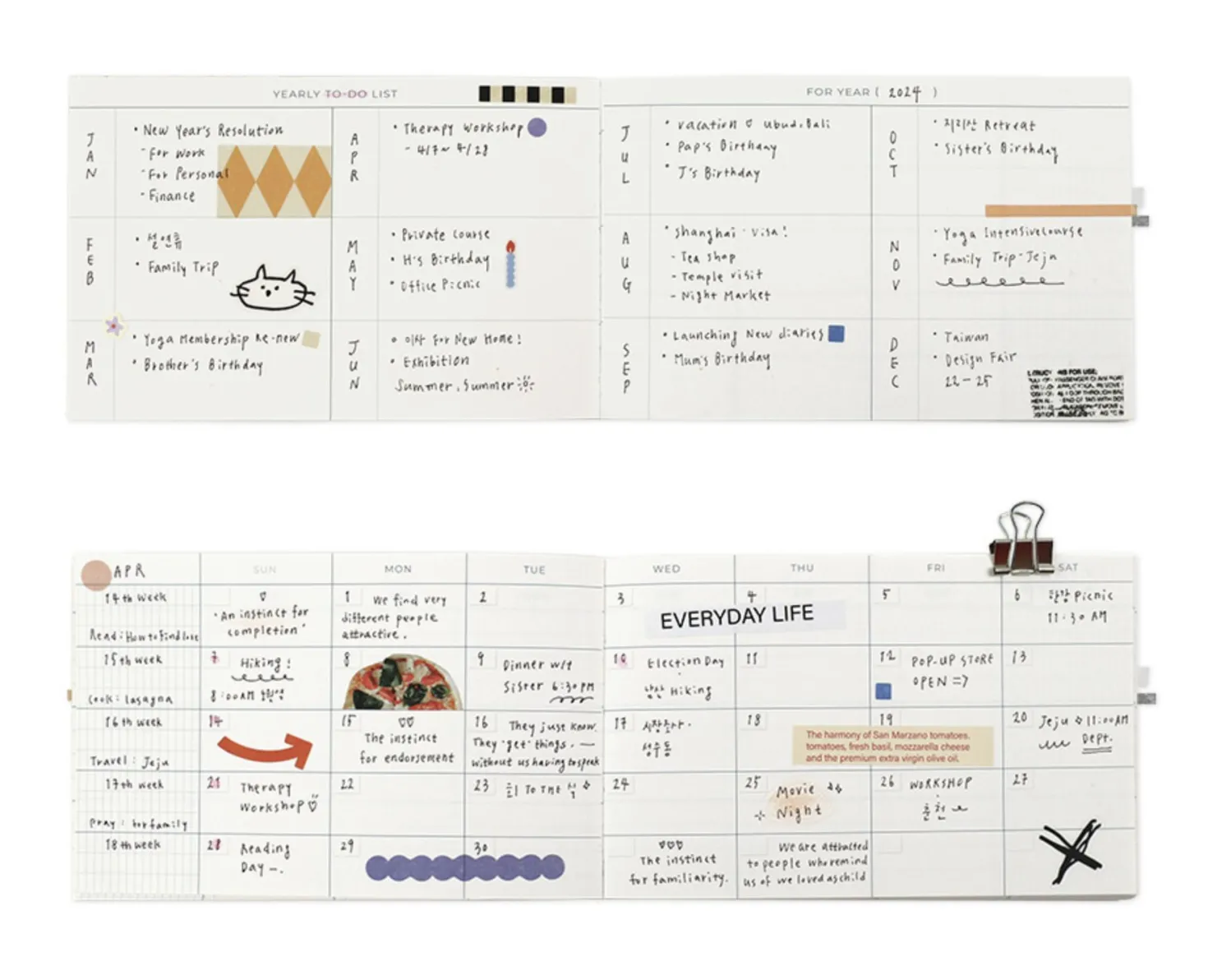 3-Row Weekly Handy Planner