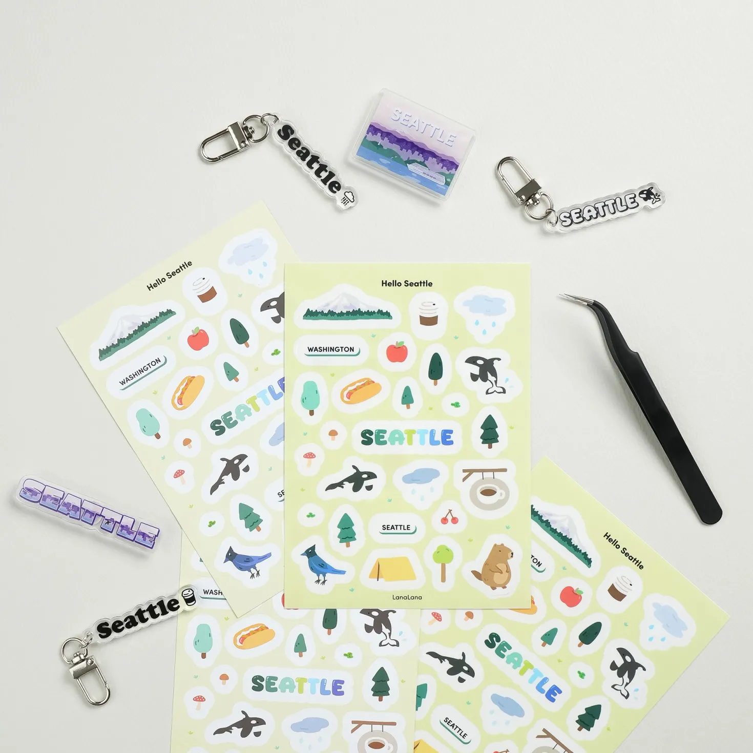 Seattle Acrylic Key Ring