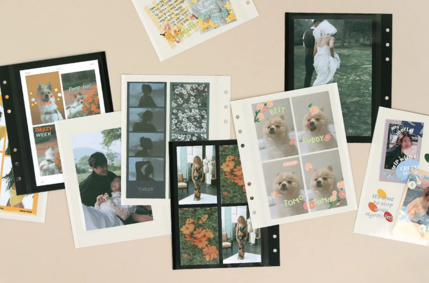 Self-adhesive 6 Ring A6 Wide Photo Album Refill