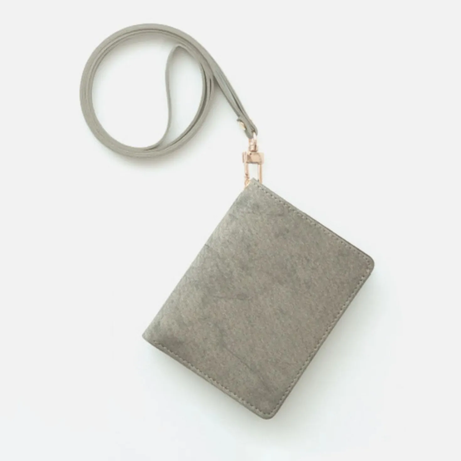 Simple Ash Wallet + Neck Strap Set