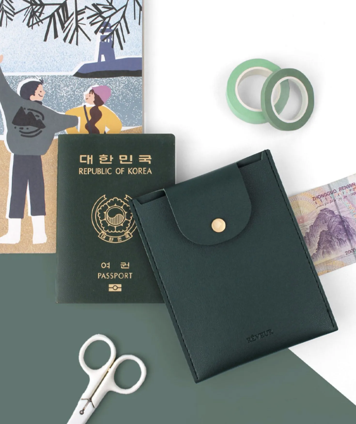 Simple Button Passport Pocket