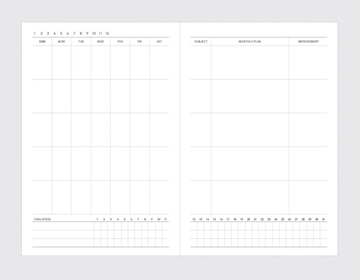 Simple Quarterly Study Planner