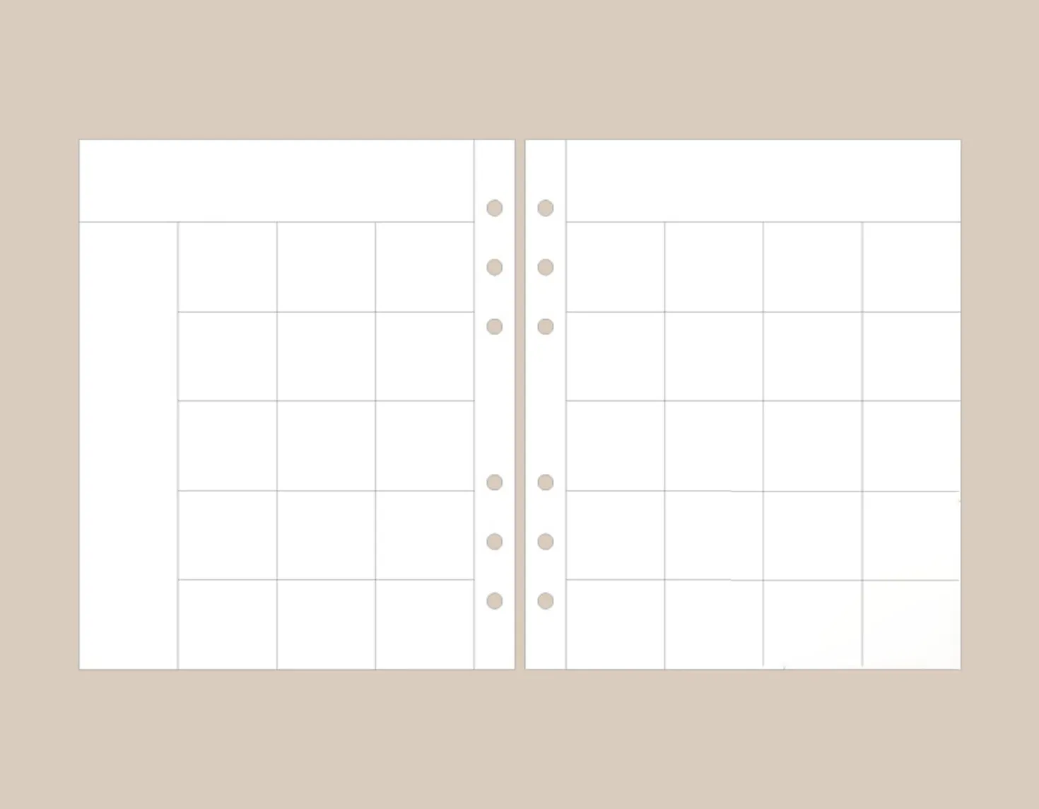 Simple 6 Ring A6 Wide Note Refill
