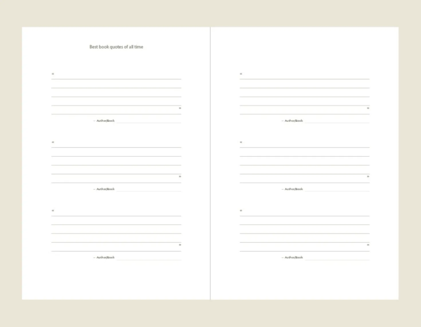 Slim Book Lover's Archive Reading Journal