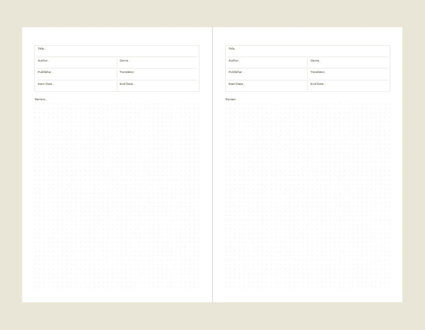 Slim Book Lover's Archive Reading Journal