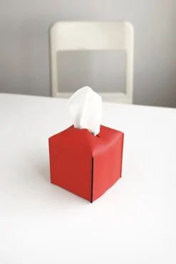 Small Edge Leather Tissue Cover