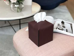 Small Edge Leather Tissue Cover
