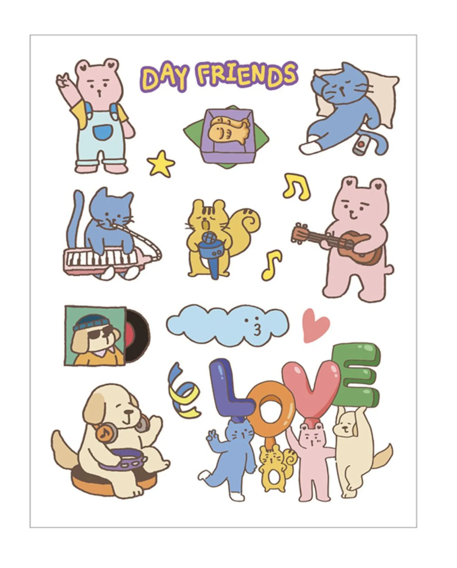 Small Friends UV Deco Sticker