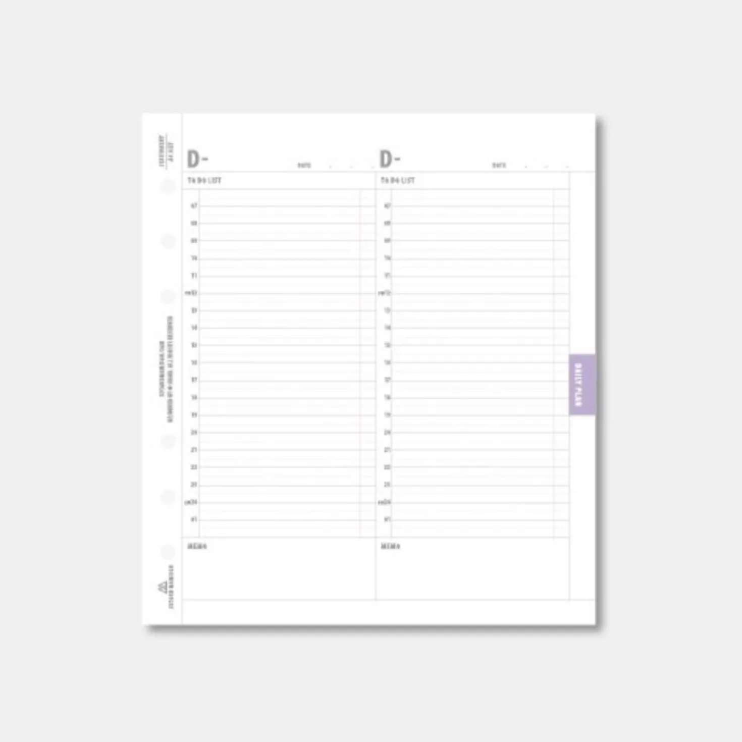 Square Plan 6 Ring A6 Wide Note Refill