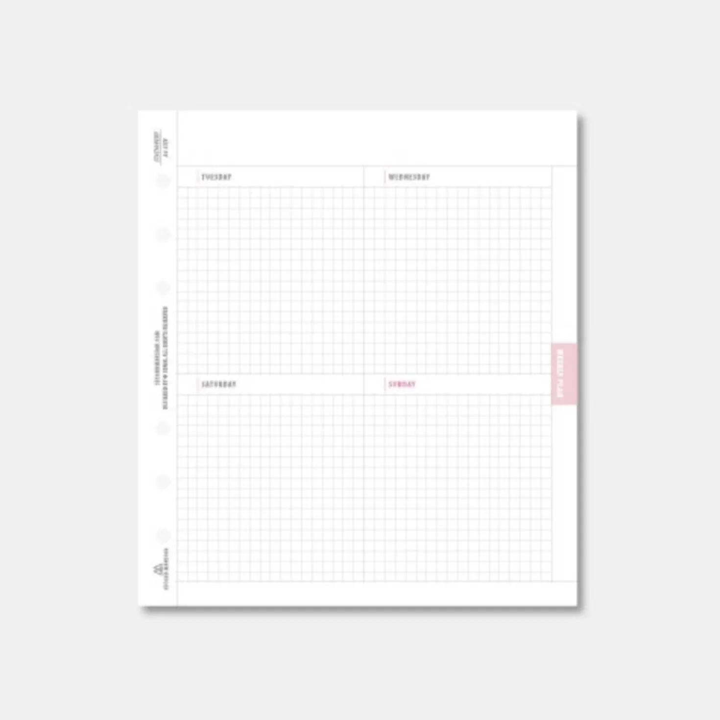 Square Plan 6 Ring A6 Wide Note Refill
