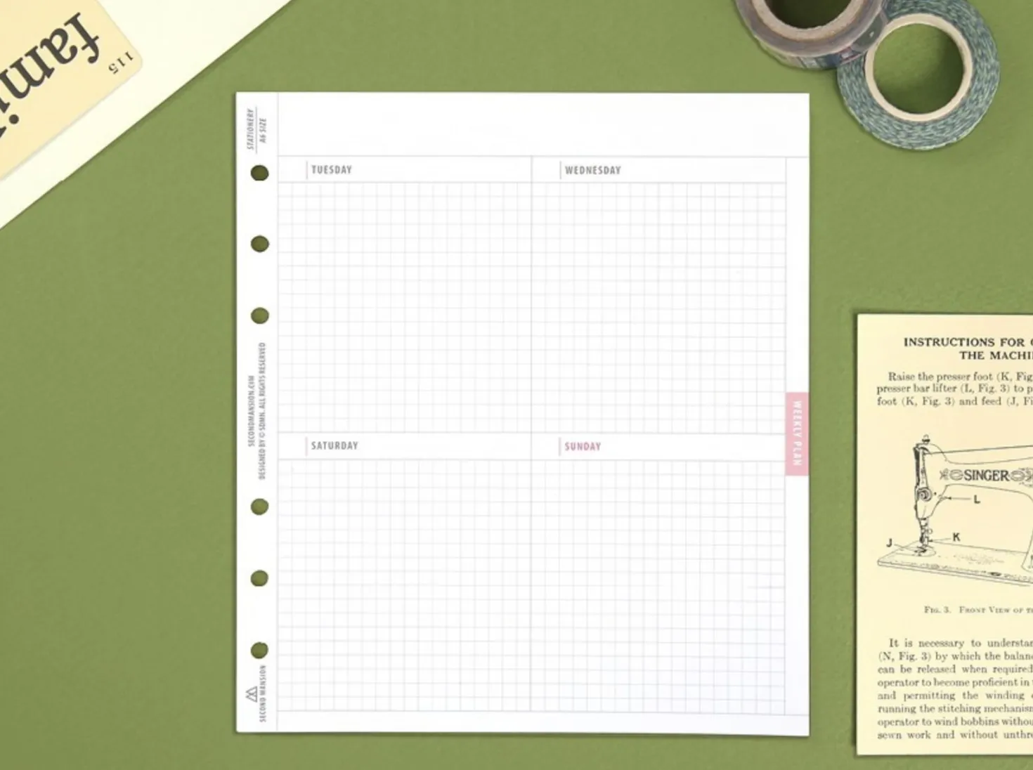 Square Plan 6 Ring A6 Wide Note Refill
