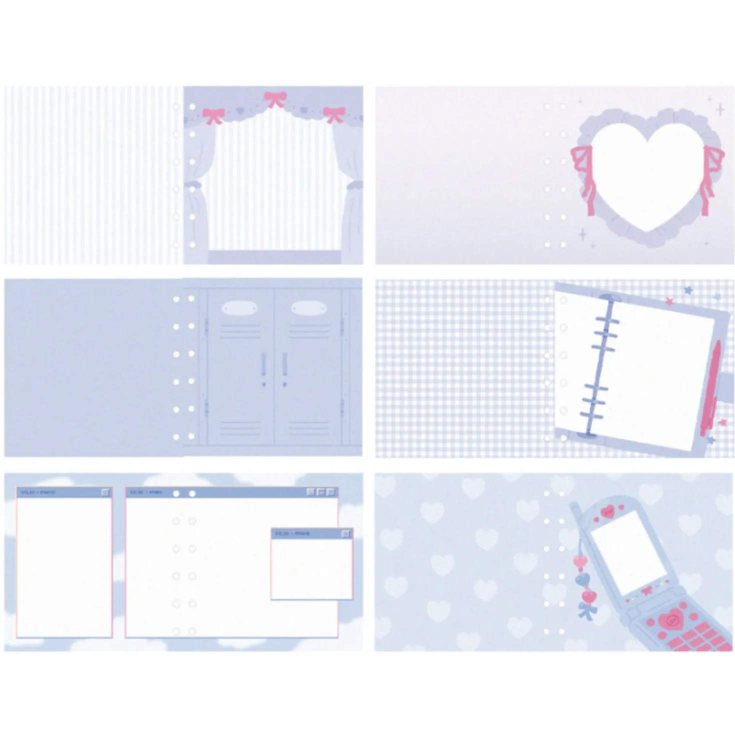 Square 6 Ring A7 Wide Note Refill