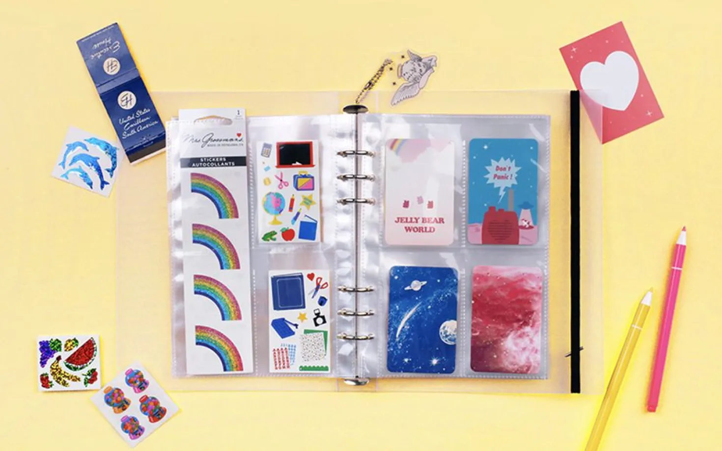 Sticker 6 Ring A5 Binder + Pocket Set