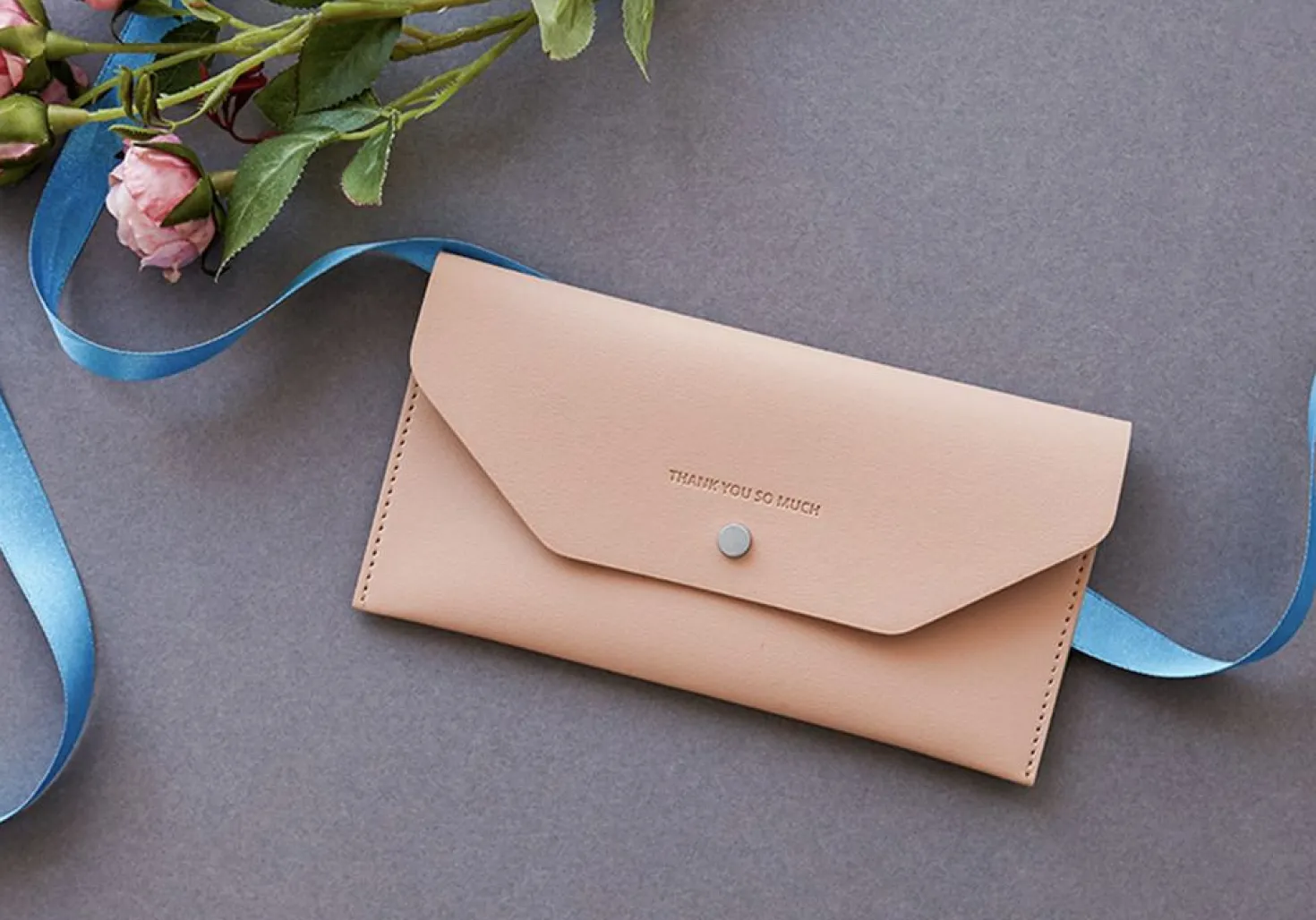 Thank You Vegan Leather Slim Pouch