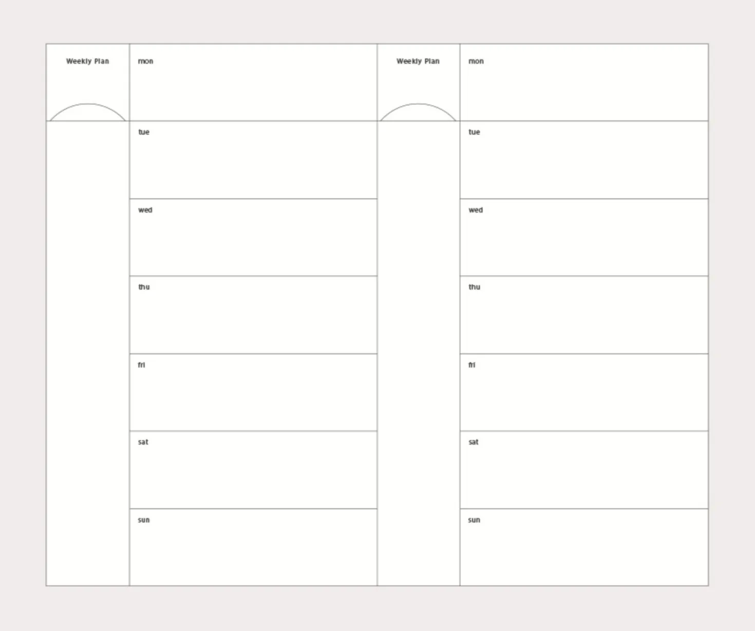The Scenery Weekly Planner
