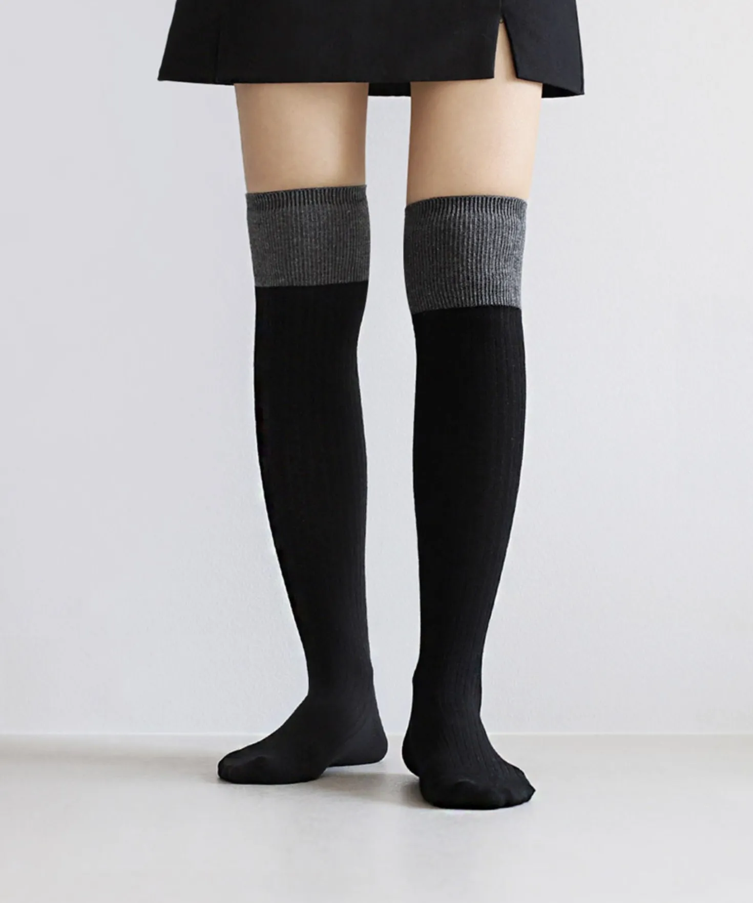 Two Tone Over The Knee Women Socks