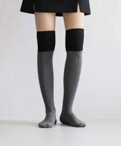Two Tone Over The Knee Women Socks