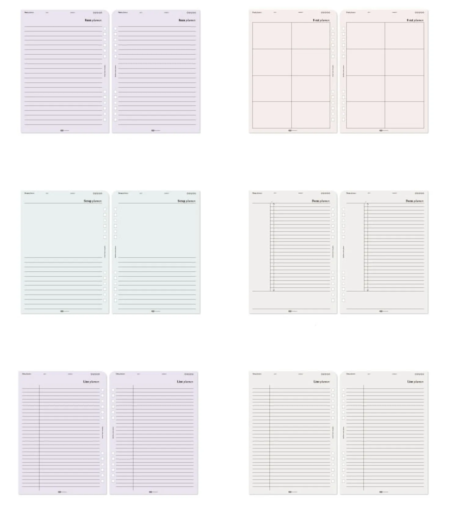 Up&Down Index 6 Ring A5 Planner Refill